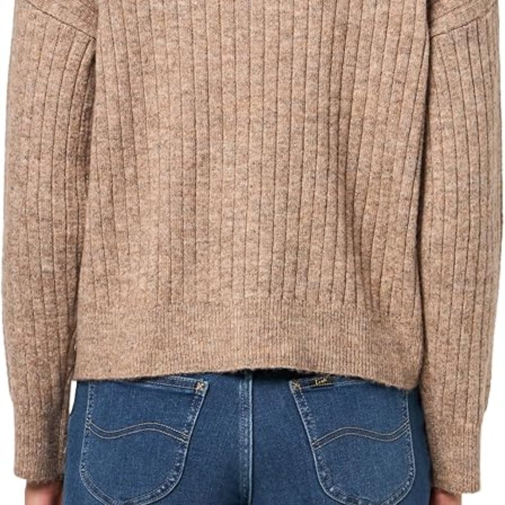 Lucky Brand Women's Ribbed Knit Hooded Sweater in Deep Taupe/NWT/XS - Picture 5 of 15